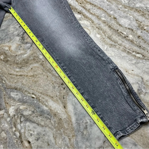 MOTHER The Swooner Ankle Zip Skinny Jeans Stretch Denim Static Light Grey Wash - Picture 10 of 15